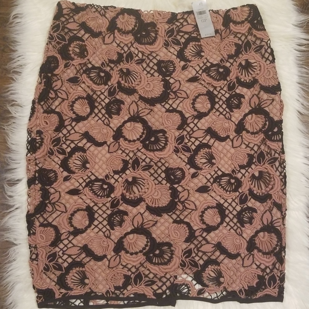 ANN TAYLOR  LACE PENCIL SKIRT